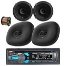 Dual 1DIN Bluetooth Receiver 2X 6.5" 150W, 6X9" 180W Car Speakers + Wire. Fixed Price $229.91.