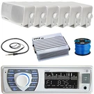 In-dash Marine Receiver W/pyle Box Speakers, Amp, Antenna & Enrock Wire. Fixed Price $213.99.