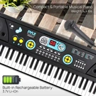 Pyle Digital Musical Karaoke Keyboard- Built-in Rechargeable Battery, Wired Mic.. Fixed Price $63.99.