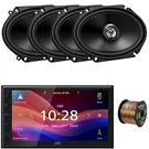 Jvc 1-DIN Bluetooth Am/fm Receiver, 4X 6X8" 300W Max Automotive Speakers W/wire. Fixed Price $540.99.