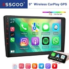 Essgoo 9" Double 2 Din Stereo Radio Wireless Carplay Touch Screen Gps Nav Bt. Fixed Price $84.99.
