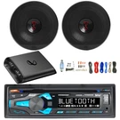 Dual In-dash Bluetooth Am/fm Cd Receiver, 2X 6.5" 225W Car Speakers, Amp W/kit. Fixed Price $226.99.