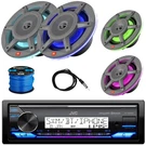 Jvc KD-X38MBS Boat Receiver, 2X 8" 500W Speaker, 6.5" Speakers, Antenna, Wire. Fixed Price $437.49.